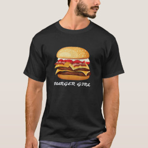 T-shirt Fille de Burger Bacon Cheeseburger Hamburger Végét
