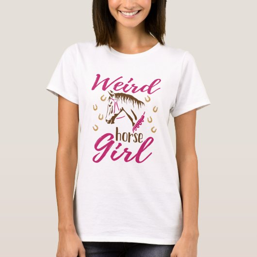 T-shirt Fille de cheval bizarre (Devant)