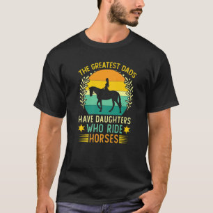 T-shirt Fille de cheval Fête des pères Cavalant Course de