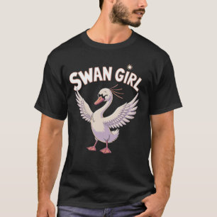 T-shirt Fille de cygne Vêtements de cygnes pour enfants Je