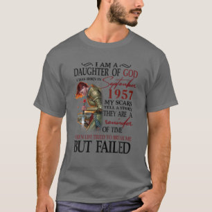 T-shirt Fille De Dieu Je Suis Née En Septembre 1957 Mes c