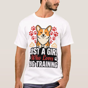 T-shirt Fille de dressage de chien Corgi Vintage Vector Co