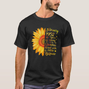 T-shirt Fille de février faite en 1952 70e ouragan de sole