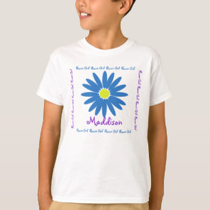 T-shirt Fille de Fleur Bleu et Violet Faisy