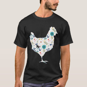 T-shirt Fille de Fleur de Poulet Floral Enfant Hawaïen Fem