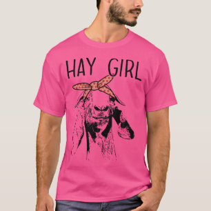 T-shirt Fille de foin drôle chèvre portant Bandanna