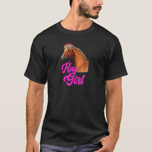 T-shirt Fille de foin Équitation Course Équestre Fille Spo