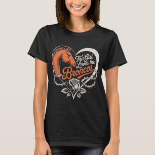T-shirt Fille de football de Denver Chemise de coeur Jour