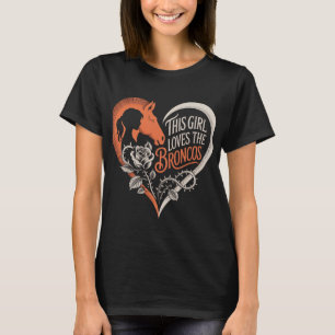 T-shirt Fille de football de Denver Cœur Jolie Amoureuse d