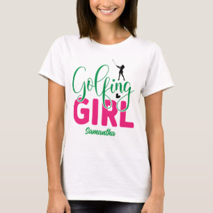 T-shirt fille de golf avec nom modifiable