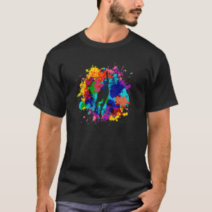 T-shirt Fille de Gymnastique Rythmique Colorée avec Éclabo
