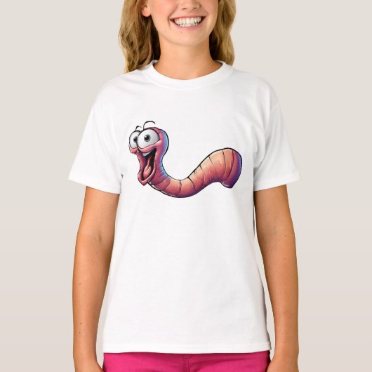 T-shirt fille de Happy Worm (Devant)