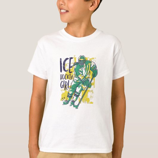 T-shirt Fille de hockey sur glace (Devant)