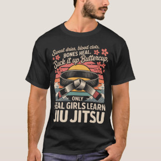 T-shirt Fille de Jiu Jitsu Rétro Vintage t Sèche Caillots