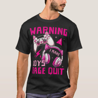 T-shirt Fille de joueur en train de jouer aux jeux vidéo e