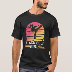T-shirt Fille de karaté classique ceinture noire Arts mart