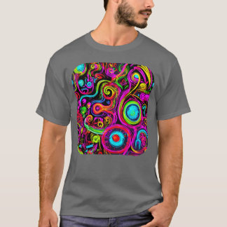 T-shirt Fille de la couleur vintage de la fête néon Glow