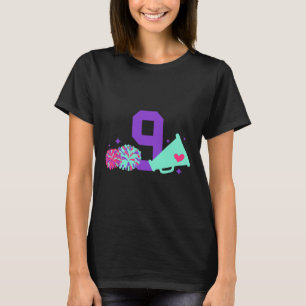 T-shirt Fille de l'anniversaire des 9 ans Cheerleader de n