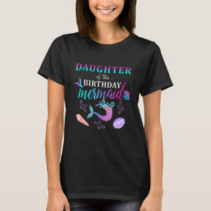 T-shirt Fille De L'Anniversaire Sirène Matching Famille