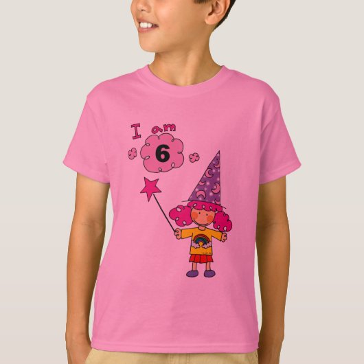 T-shirt fille de magicien de 6 ans (Devant)