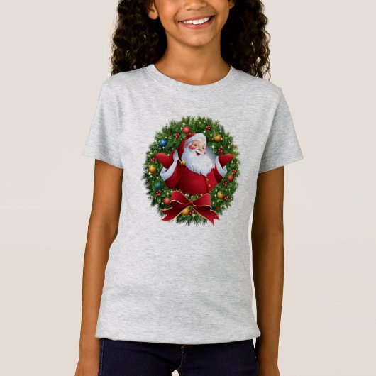 T-shirt fille de Noël du Père Noël (Devant)