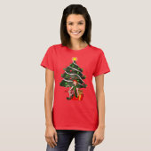 T-shirt Fille de Noël Elf Tree Présente mignonne (Devant entier)