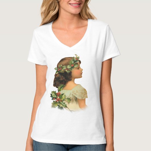 T-shirt Fille de Noël Holly (Devant)