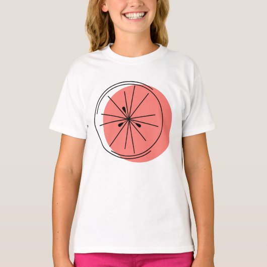 T-shirt fille de pamplemousse rose Citrus (Devant)