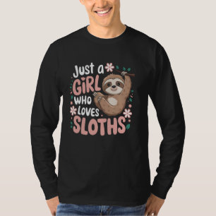 T-shirt Fille de paresseux Mignonne amoureuse des animaux 