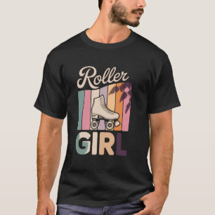 T-shirt Fille de patineuse à roulettes 80's Patins à roule
