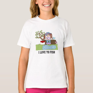 T-shirt fille de pêche mignonne
