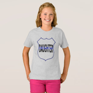 T-shirt Fille de police Bouclier bleu mince Filles