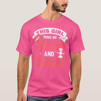 T-shirt Fille de pom-pom girl Cette fille tourne à Jésus e