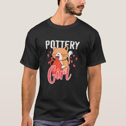 T-shirt Fille de poterie pour femmes Chat Céramique Poteri (Devant)