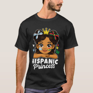 T-shirt Fille de princesse hispanique Drapeau du Guatemala