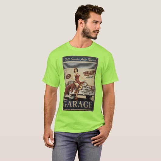 T-shirt Fille de réparation automatique en service complet (Devant entier)