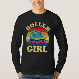T-shirt Fille de Roller Vintage 70s Patin à Roulettes Cost