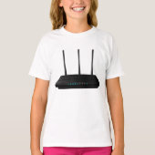 T-shirt fille de routeur sans fil (Devant)