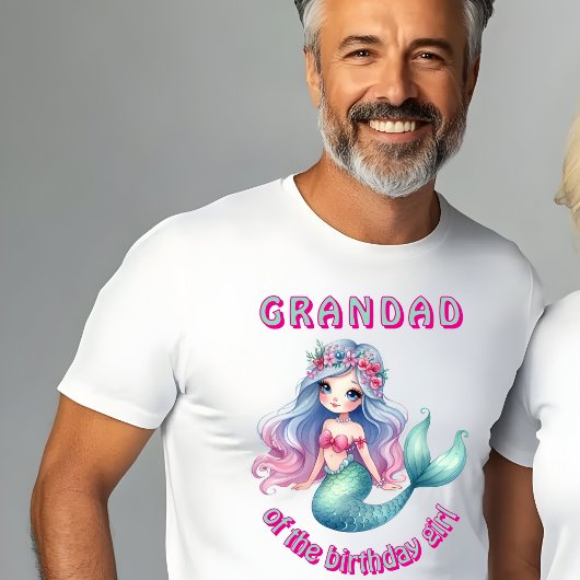 T-shirt Fille de sirène sur mesure Grand-mère d'anniversai