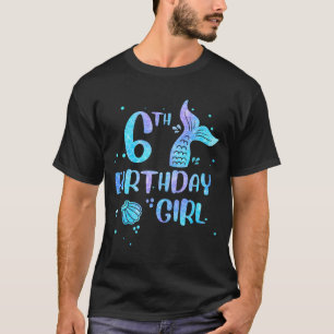 T-shirt Fille de sixième anniversaire Sirène 6ème Tout-pet