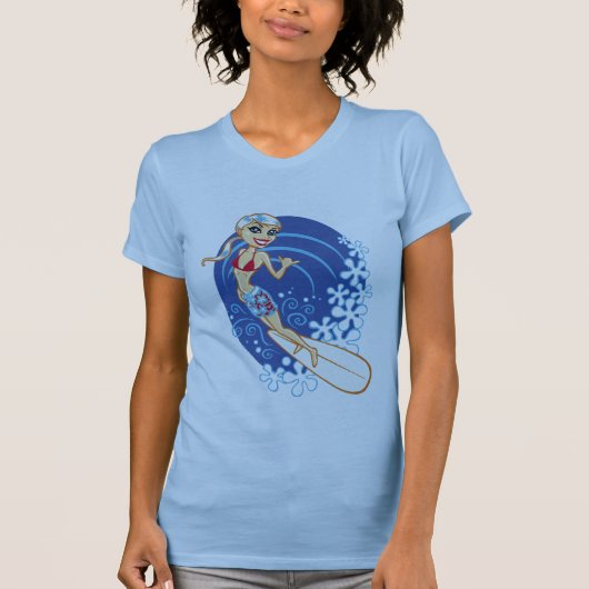 T-shirt fille de surfer (Devant)