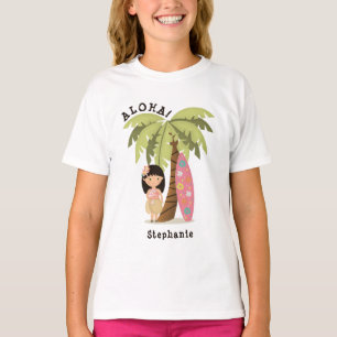T-shirt Fille de surfer hawaïenne