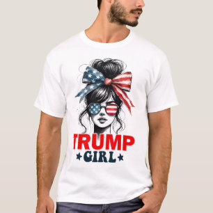 T-shirt Fille de Trump Bun Décoiffé Lunettes de soleil Dra
