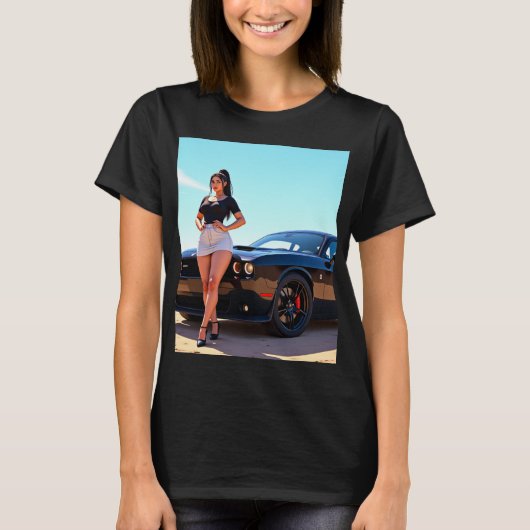 T-shirt fille de voiture (Devant)