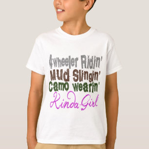 T-shirt fille de wearin de camo de slingin de boue de