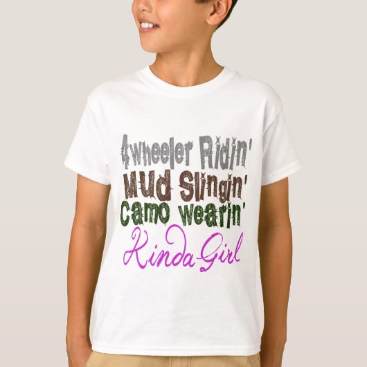 T-shirt fille de wearin de camo de slingin de boue de (Devant)