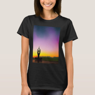 T-shirt Fille de yoga Femme Salutation du Soleil Méditatio