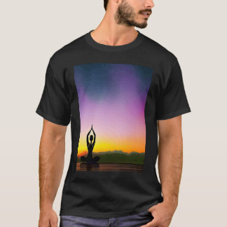 T-shirt Fille de yoga Femme Salutation du Soleil Méditatio