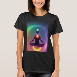 T-shirt Fille de yoga Fémme Salutation du soleil Méditatio