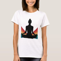 Fille de yoga rétro Pose de méditation graphique m